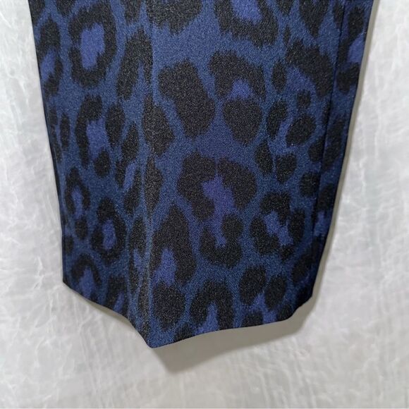 kate spade 16 Wild Ones Navy Blue Black Leopard Print Ankle Cropped Slacks - Picture 9 of 14